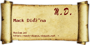 Mack Diána névjegykártya